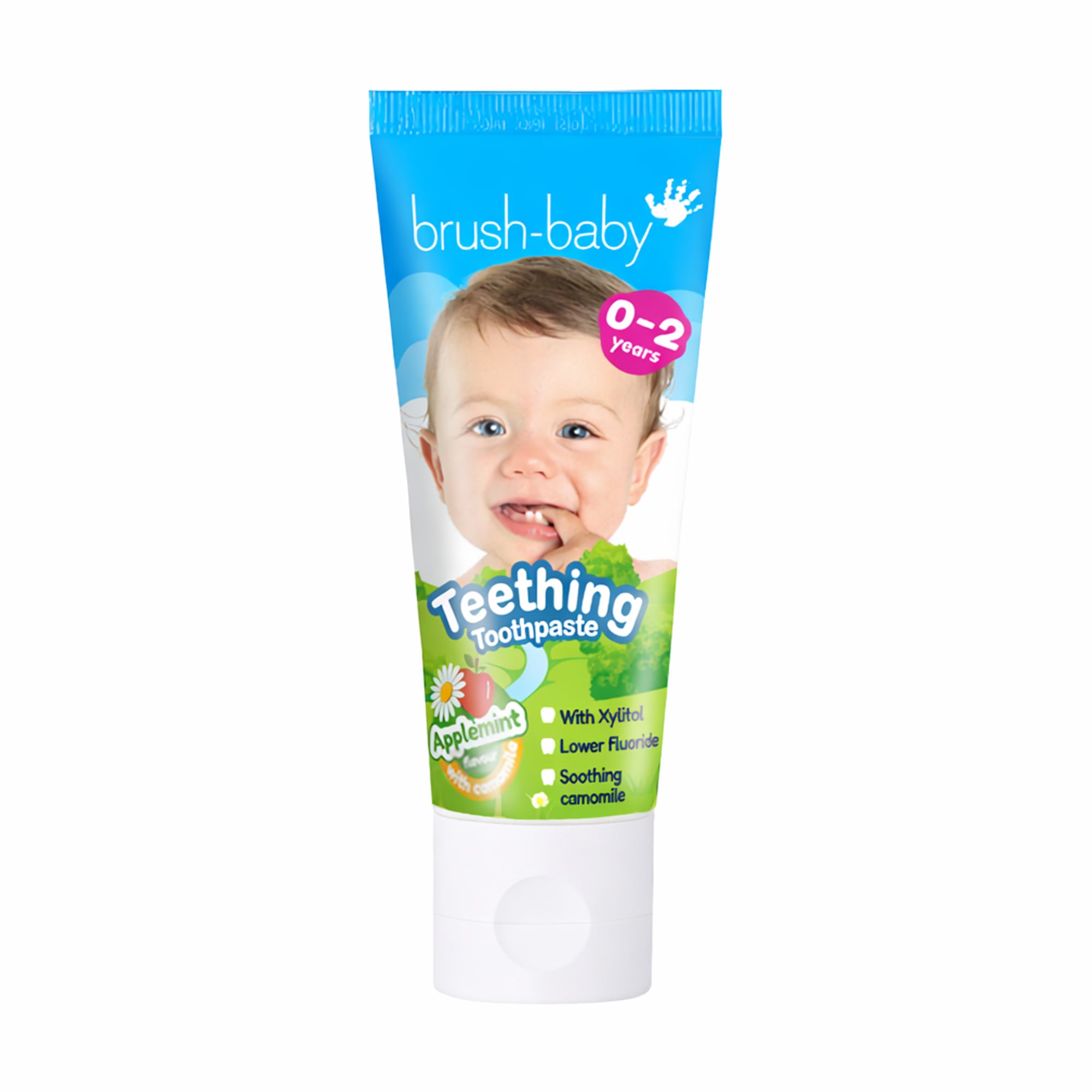 Дитяча зубна паста при прорізуванні зубів Brush-Baby Applemint Flavour Teething Toothpaste від 0 до 3 років, 50 мл